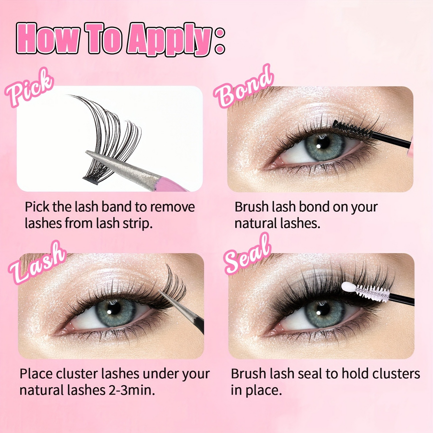 2 Rows Of 30D Plus 40D Clusters Of 240 Segmented Lashes Set