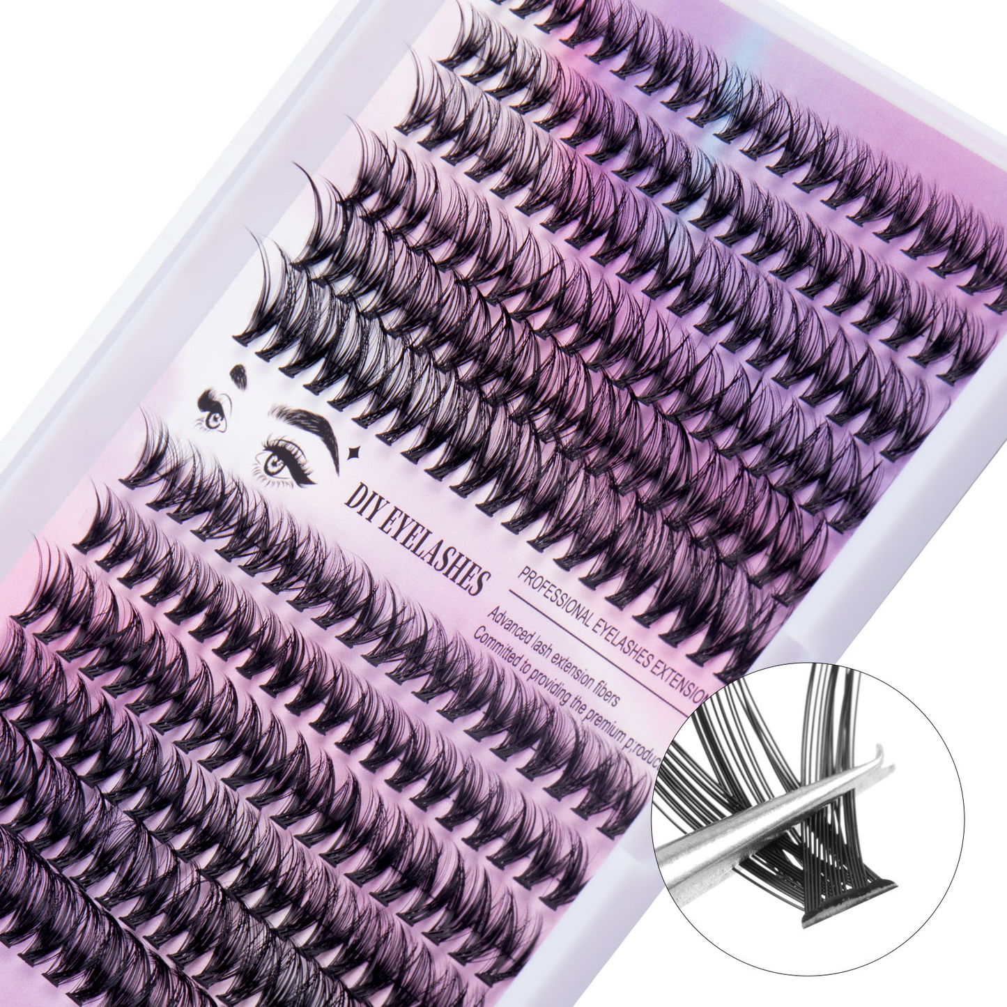 2 Rows Of 30D Plus 40D Clusters Of 240 Segmented Lashes Set